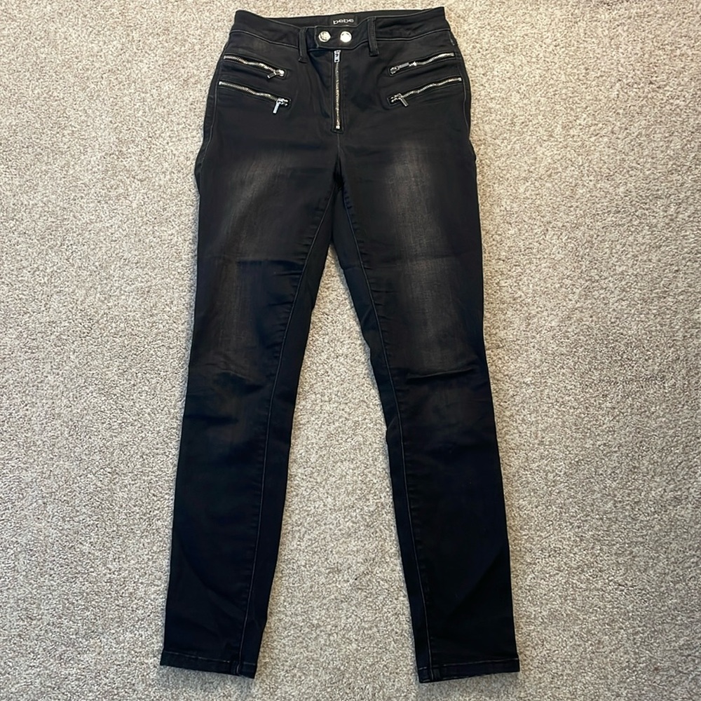 Bebe high waisted black denim skinny jean